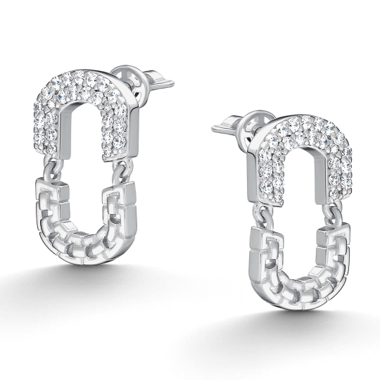 Серьги из серебра с фианитами