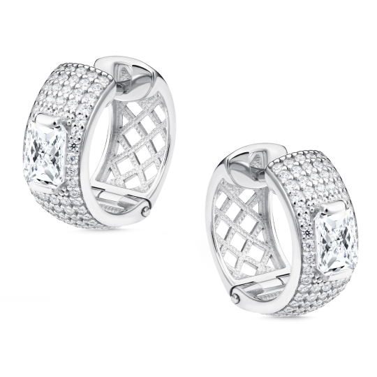 Серьги из серебра с фианитами