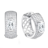 Серьги из серебра с фианитами