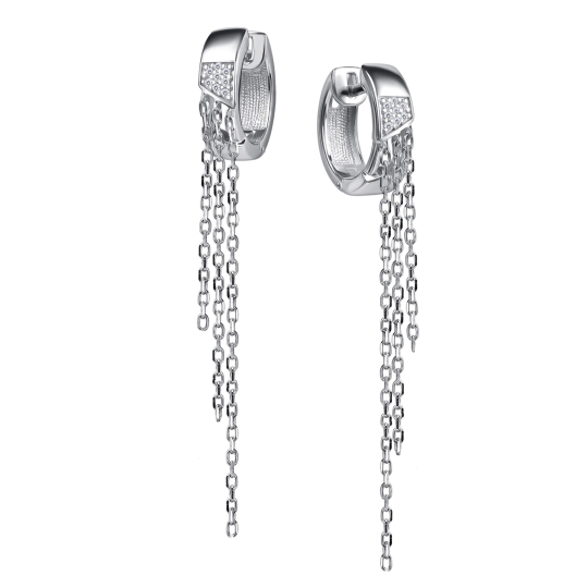 Серьги из серебра с фианитами