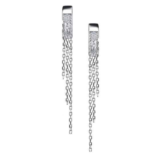 Серьги из серебра с фианитами