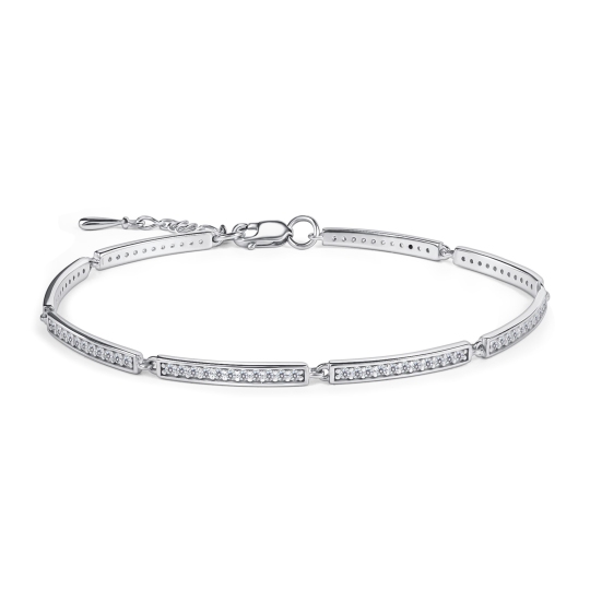 Браслет из серебра с фианитами