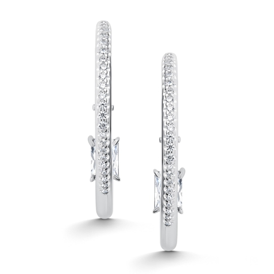 Серьги из серебра с фианитами