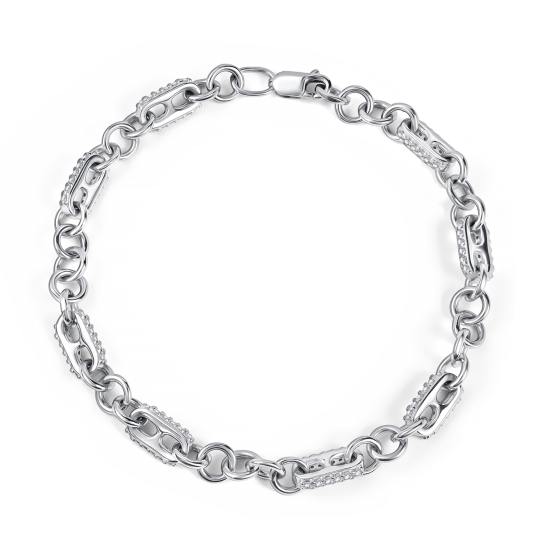 Браслет из серебра с фианитами