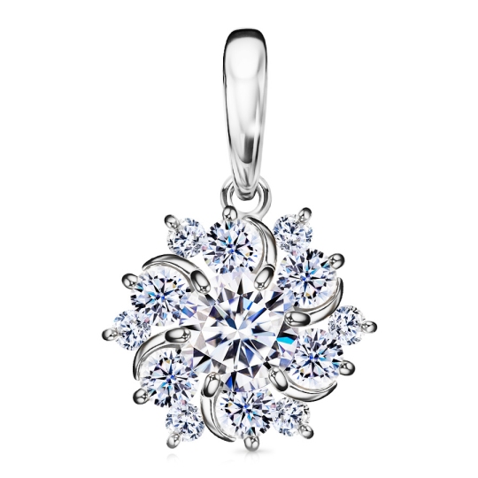 Подвеска из серебра с фианитами