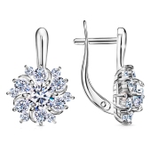 Серьги из серебра с фианитами