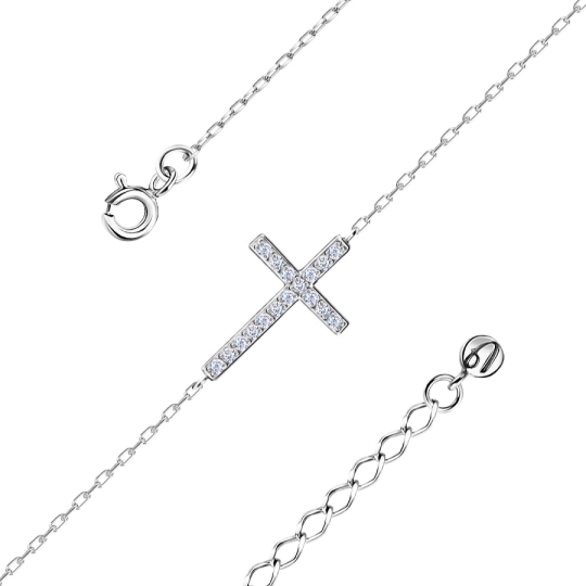 Браслет из серебра с фианитами