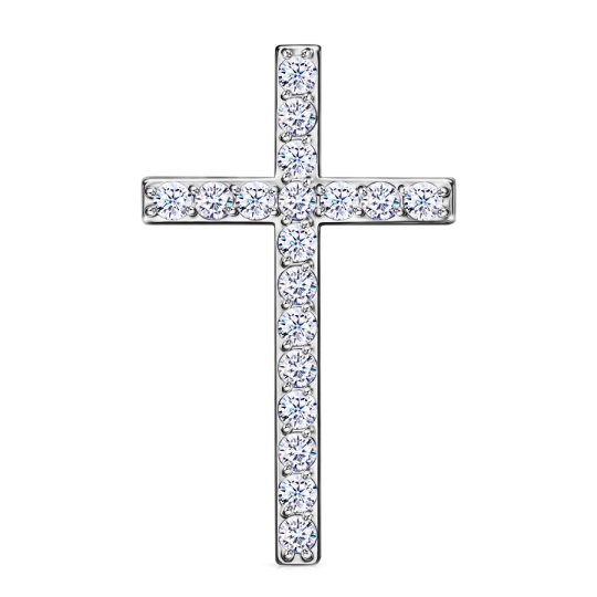 Подвеска-крест из серебра с фианитами