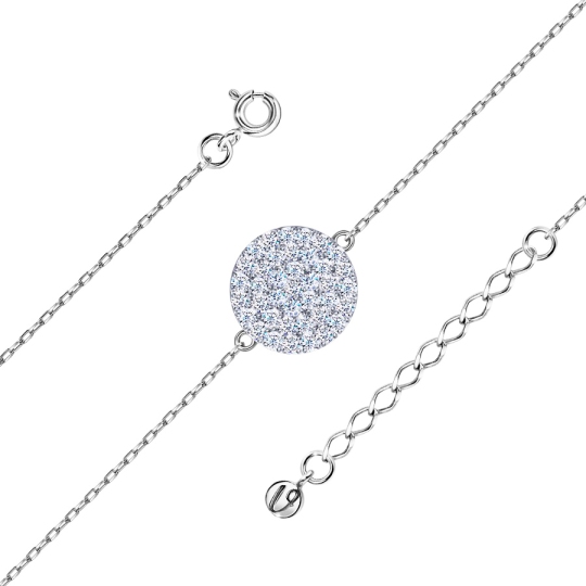 Браслет из серебра с фианитами