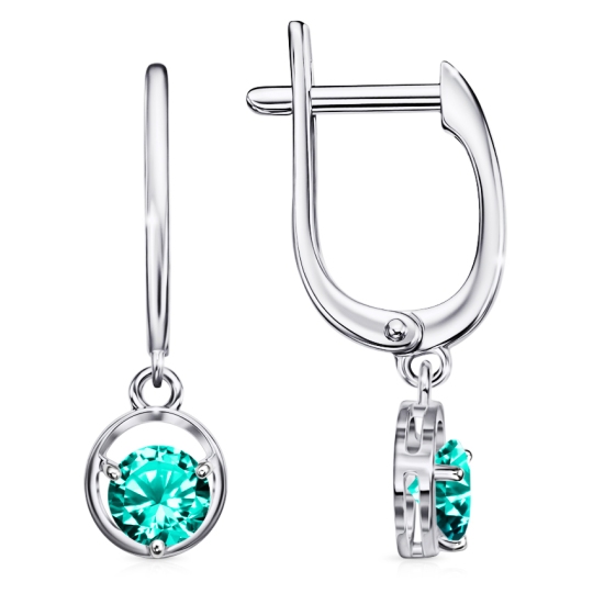 Серьги из серебра с ювелирными кристаллами