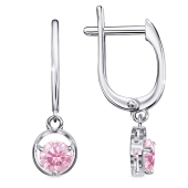 Серьги из серебра с ювелирными кристаллами