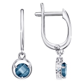 Серьги из серебра с ювелирными кристаллами