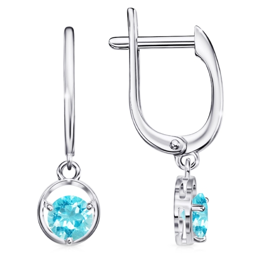 Серьги из серебра с ювелирными кристаллами