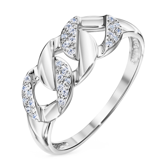 Кольцо из серебра с фианитами