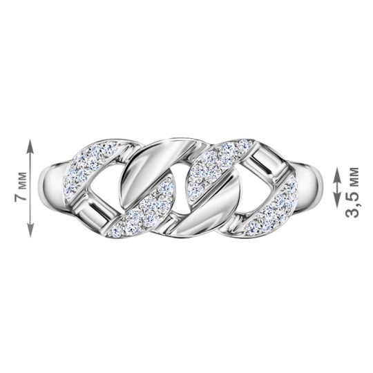 Кольцо из серебра с фианитами