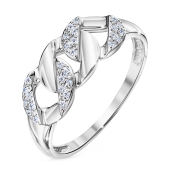 Кольцо из серебра с фианитами