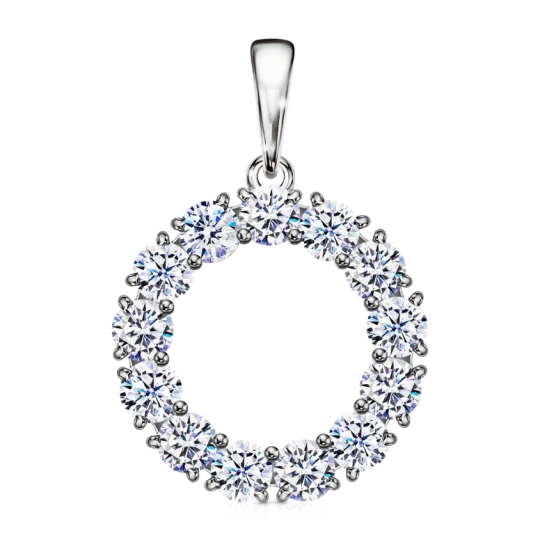 Подвеска из серебра с фианитами