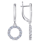 Серьги из серебра с фианитами