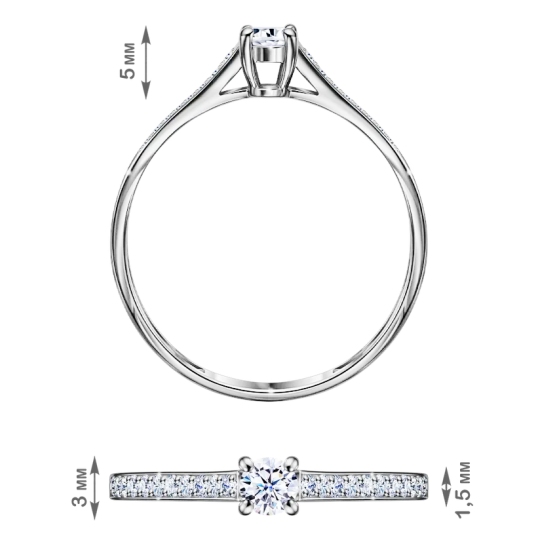 Кольцо из серебра с фианитами