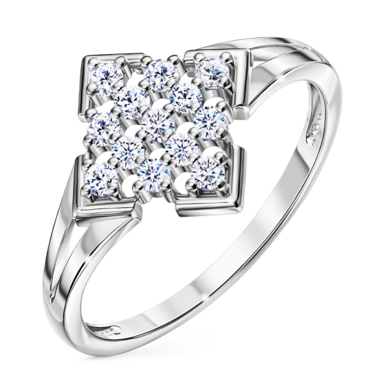 Кольцо из серебра с фианитами