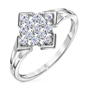 Кольцо из серебра с фианитами