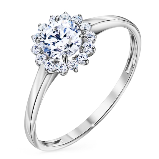 Кольцо из серебра с фианитами