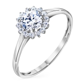 Кольцо из серебра с фианитами