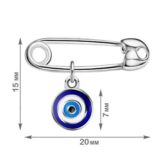 Булавка из серебра с эмалью