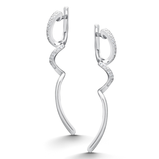 Серьги из серебра с фианитами