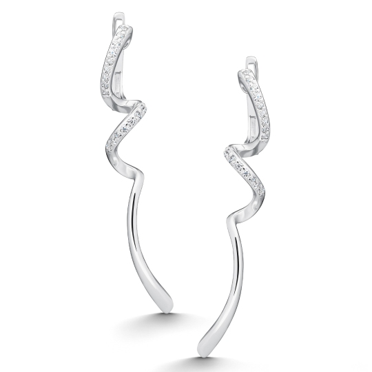 Серьги из серебра с фианитами