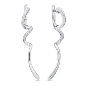 Серьги из серебра с фианитами