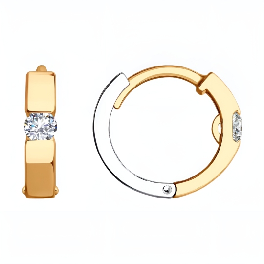 Серьги из золота с фианитами