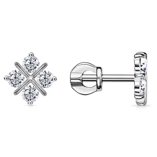 Серьги из серебра с фианитами