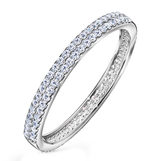 Кольцо из серебра с фианитами