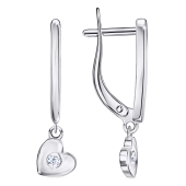 Серьги из серебра с фианитами