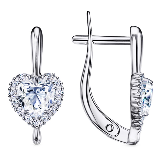 Серьги из серебра с фианитами