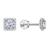 Серьги из серебра с фианитами