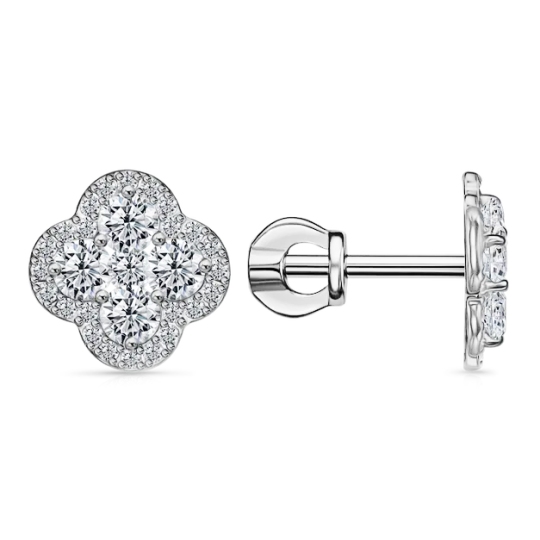 Серьги из серебра с фианитами