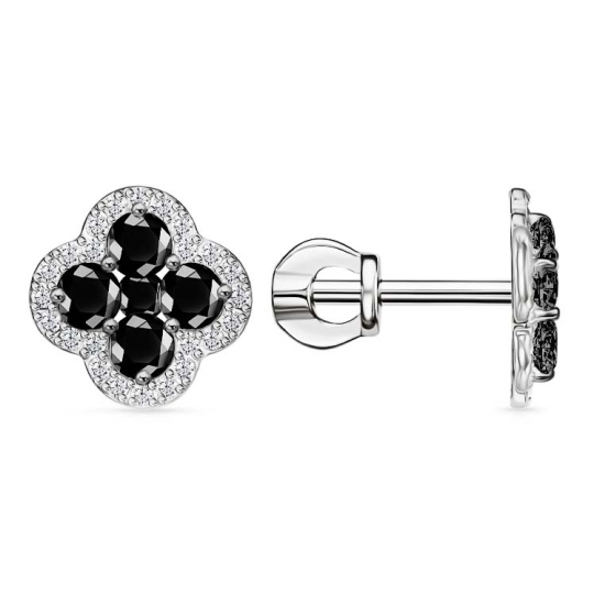 Серьги из серебра с фианитами