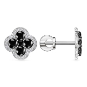 Серьги из серебра с фианитами