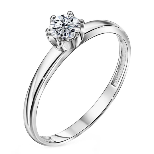 Кольцо из серебра с фианитом