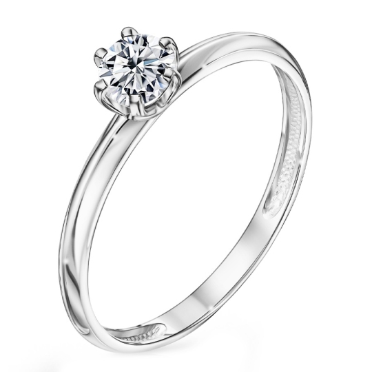 Кольцо из серебра с фианитами