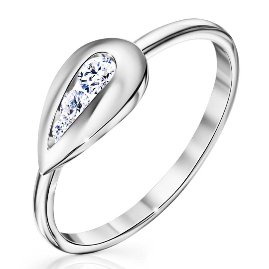 Кольцо из серебра с фианитами