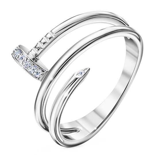 Кольцо из серебра с фианитами