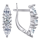 Серьги из серебра с фианитами