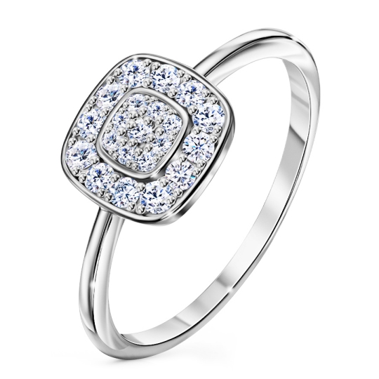 Кольцо из серебра с фианитами