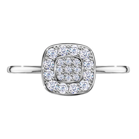 Кольцо из серебра с фианитами