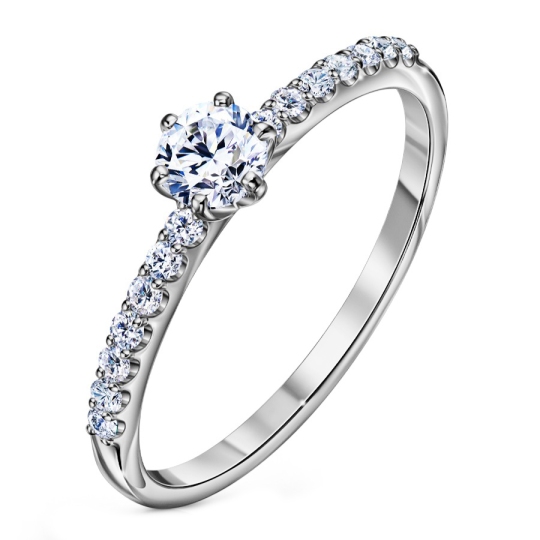 Кольцо из серебра с фианитами