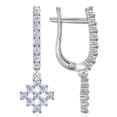 Серьги из серебра с фианитами