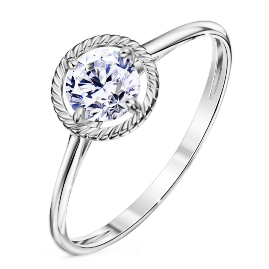 Кольцо из серебра с фианитом